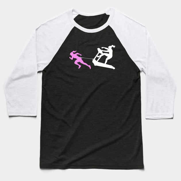 Treadmill Girl Baseball T-Shirt by TimAddisonArt